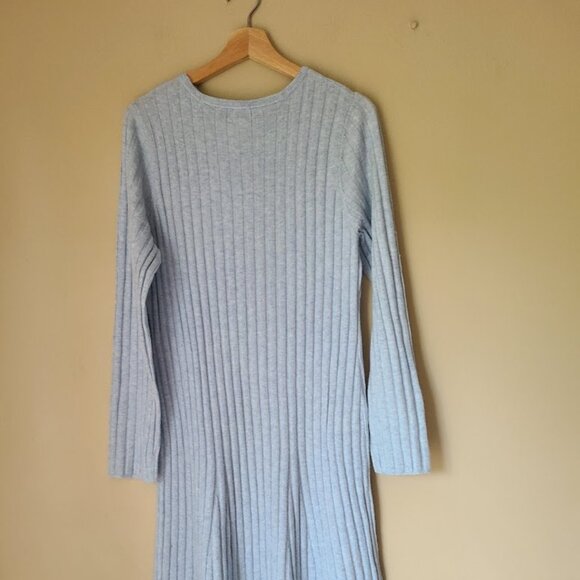 A New Day Womens Long Sleeve Midi Ribbed Sweater Dress - Blue , Size XL - Picture 4 of 6